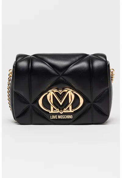 Geanta crossbody de piele ecologica - Negru
