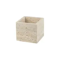 Organizator de baie bej pentru dischete demachiante din piatră Travertine – Mette Ditmer Denmark