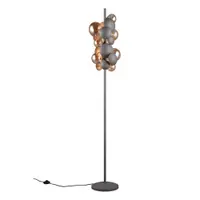Lampadar gri-auriu cu abajur din sticlă (înălțime 155 cm) Bubble – Trio Select