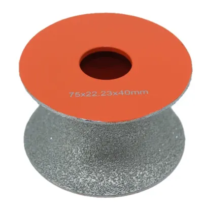 Freza diamantata pentru profilare granit, marmura, gresie Profil Semicerc Full Bullnose exterior, R-20mm, ∅75x22,23mm - DXDY.FPP.BN40