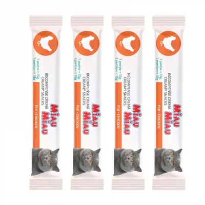 Recompense pentru pisici Miau Miau Creamy Snacks cu pui 4 buc x 15 gr