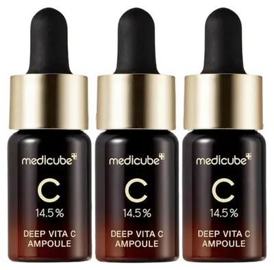 MediCube Deep Vita C Fiolă iluminatoare cu 14,5% vitamina C, 3 x 10 ml
