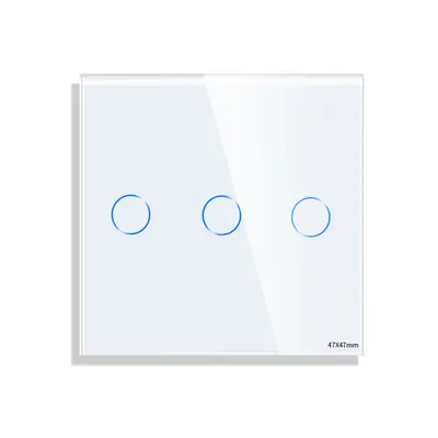 Panou Intrerupator Triplu cu Touch Mini din Sticla LUXION