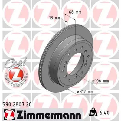Disc frana ZIMMERMANN 590.2807.20