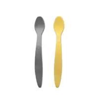 Set 2 lingurite Lorelli Galben Gri flexibile cu maner lung si margine rotunjita