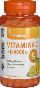 Vitamina C + D cu bioflavonoide, 90 comprimate, Vitaking