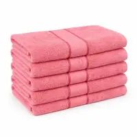 Set 5 prosoape medii 50x90cm, din 100% bumbac pakistanez, 400g, Line, Corai