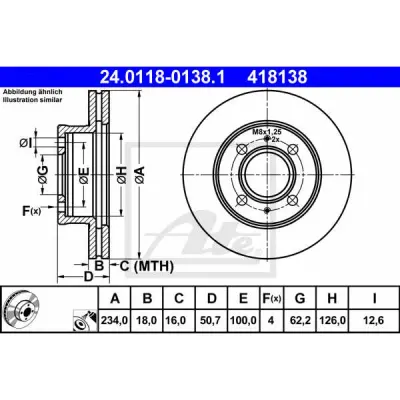 Disc frana ATE 24.0118-0138.1