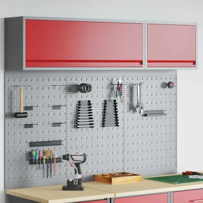 vidaXL Set dulap de unelte 5 buc. Roșu Oțel vopsit electrostatic