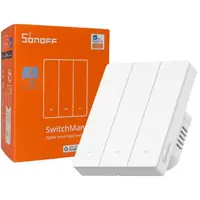 Intrerupator inteligent Sonoff ZBM5-3C-80W, 3 canale, 10A, Zigbee , Alb 6920075743050