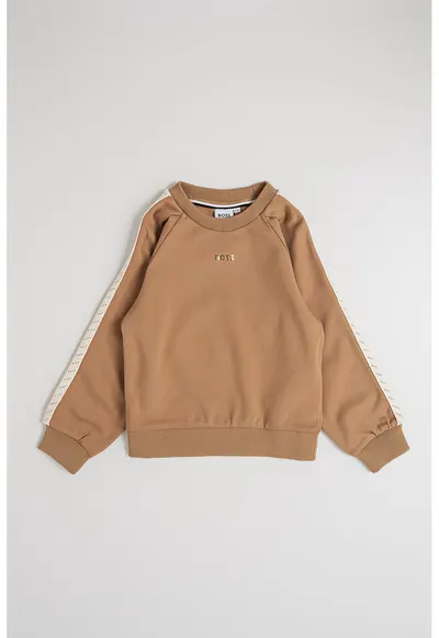 Bluza de trening cu maneci raglan - Alb fildes/Maro camel