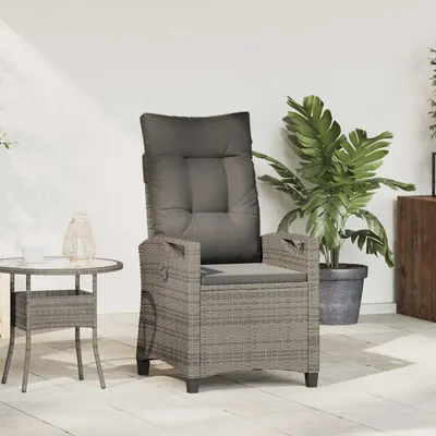 vidaXL Scaun de grădină rabatabil Gri și gri închis 56 x 60 x 112 cm