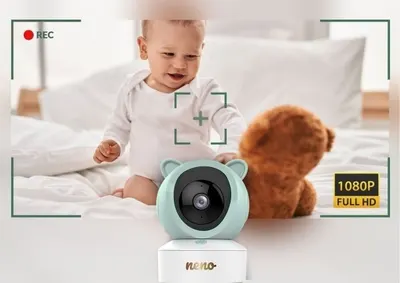 Video-monitor rotativ pentru copii Neno Ivo cu receptor, conectare prin telefon