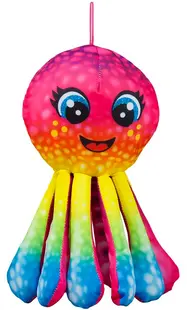 Jucărie de pluș Amek Toys - Caracatiță colorată, roz, 32 cm