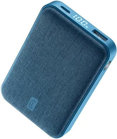 Baterie portabilă Cellularline - Glam, 10000 mAh, albastru