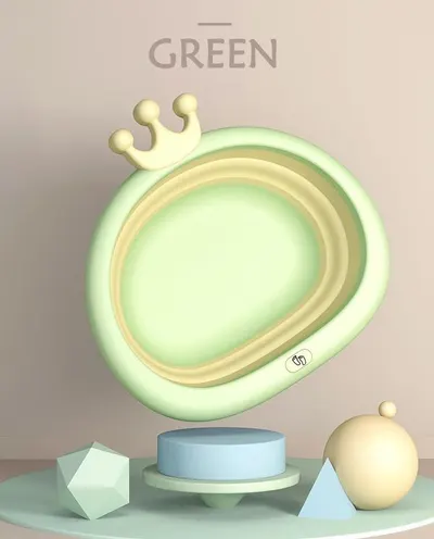 Recipient pentru clatit Little Mom Royal Green pliabil, margini rotunjite, fara BPA, capacitate 4.2 litri