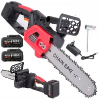 RESIGILAT - Drujba electrica cu lant 12 inch, cu 2 Acumulatori, 48 V, Lithium, 4800rpm, 305mm