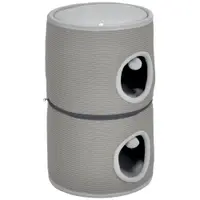 PawHut Tour pentru pisici modular tonou zgâriat pisici cu fermoar separabil 3 nivele două mingi Ø 42 x 69H cm gri | Aosom Romania