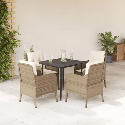 Gossi set mobilier de gradina cu perne, 5 piese, bej, poliratan