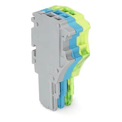 1-conductor female plug; 1.5 mm²; 3-pole; 1,50 mm²; gray, blue, green-yellow