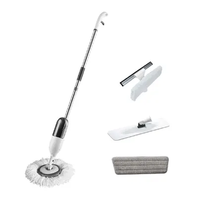Mop multifunctional PAA-home®, matura spala si pulverizeaza si include cap de mop si mop rotativ, cap de mop si mop plat si curatator geamuri cu mop s