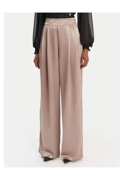 Pantaloni eleganti pentru dama largi - bej