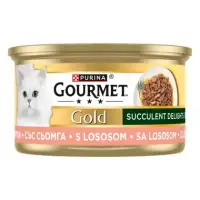 Hrana umeda pentru pisici Gourmet Gold Succulent Delights cu somon 85 gr