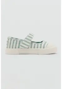 Pantofi sport cu dungi si velcro - Alb/Verde