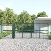 Gossi poarta de gradina din plasa, verde, 400x175 cm, otel galvanizat