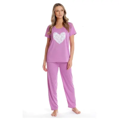 Pijama dama AP2527 lila heart, Andana | marimea M