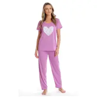 Pijama dama AP2527 lila heart, Andana | marimea M