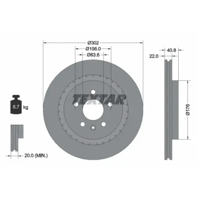 Disc frana TEXTAR 92168305