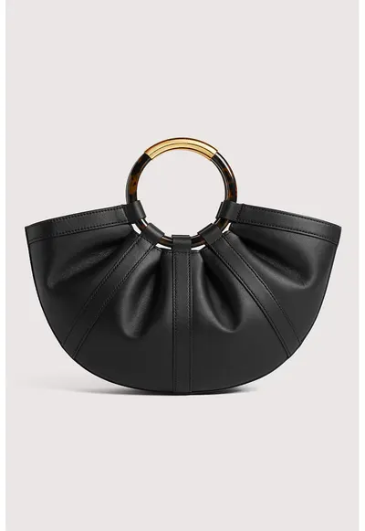 Geanta din piele cu maner Shell - Negru