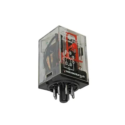 Releu intermediar 6V 8 picioare n6V DC - cu LED & test buton - 8 picioare - 2 contacte