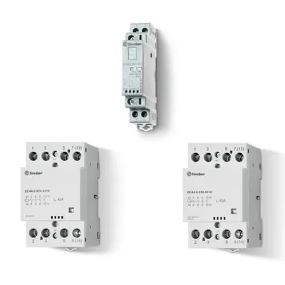 Contactor modular - 2 contacte, 25 A, Contactor modular, 25 A, Indicator mecanic + LED, 230...240 V, C.A. (50/60Hz)/C.C., AgNi, Toate contactele NI (normal inchise), Standard