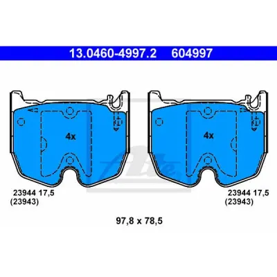 Set placute frana, frana disc ATE 13.0460-4997.2