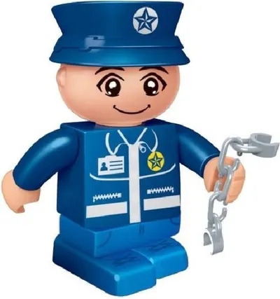 Jucărie BanBao - Mini figurină de polițist, 10 cm