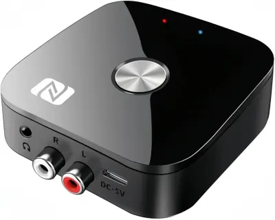 Receptor Receiver Audio Bluetooth Techstar T68, BT 5.3, NFC, RCA L/R + AUX 3.5mm, USB U-Disk, Telecomanda IR, HiFi, 10m, Negru