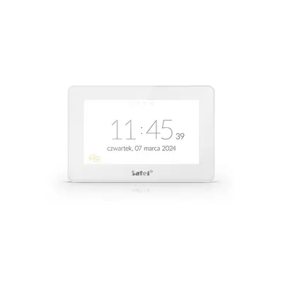 Tastatura touch screen Satel Integra INT-TSH2R-W, 7 inch, MIFARE 13.56 MHz, MACRO, difuzor, slot card, alba