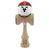 Jucarie de indemanare din lemn, Kendama X, Flippy, Rege, Super Sticky Legendary, Big Cups V2, 18 cm, Maro