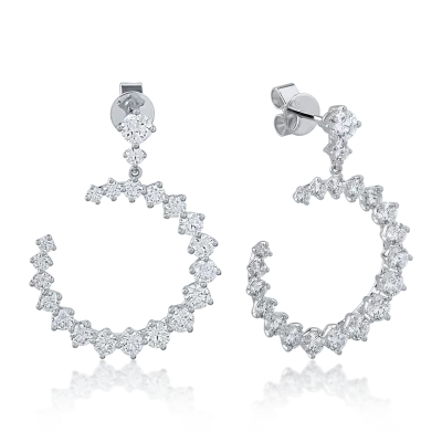 Cercei din aur alb cu diamante de 3.46ct