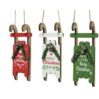 Decoratiune - Sleigh Playwood - Text - Bell - PVC Brach - mai multe culori