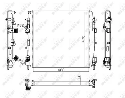 Radiator apa racire motor (transmisie manuala) RENAULT KANGOO, KANGOO EXPRESS 1.2-1.9D dupa 2001