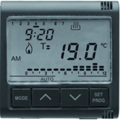 Termostat crono - 230V ac 50/60Hz - 2 MODULES - SYSTEM BLACK
