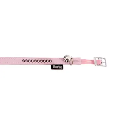 Zgarda Flamingo Mov cu Clopotel & Strasuri pentru Pisici 30cm*10mm/67685