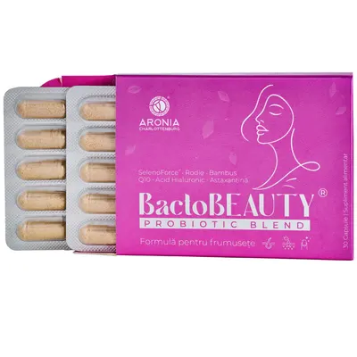 Formula cu Probiotice, Prebiotice, Vitamine, Plante si Antioxidanti BactoBeauty 30cps