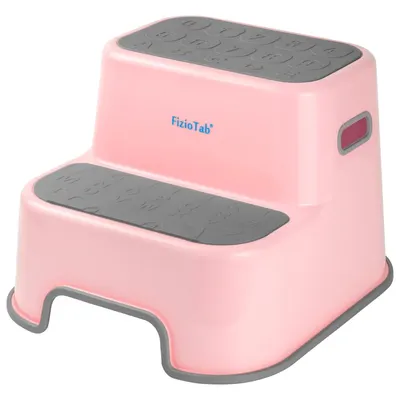 Scaunel inaltator WC pentru copii, FizioTab®Kids, Roz/Gri
