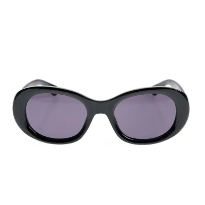 Ochelari de soare ovali negri cu design retro UV400