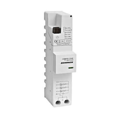 Surge arrester, 3+1 TT,Class I+II(B+C),300V,12.5kA+RC