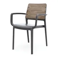 Scaun de grădină gri închis/maro din plastic Deco Porto – Keter